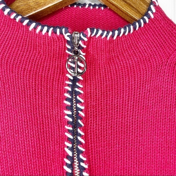 Vintage Villager Liz Claiborne Sport Red 1/4 Zip Nautical Anchor Sweater Small P - Picture 4 of 8
